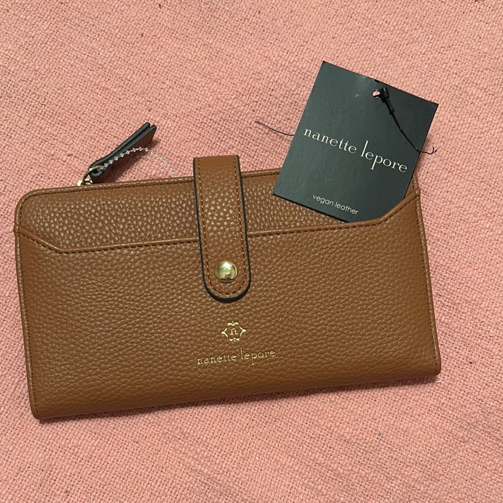 Nanette Lepore Brown Leather Wallet Timeless Design